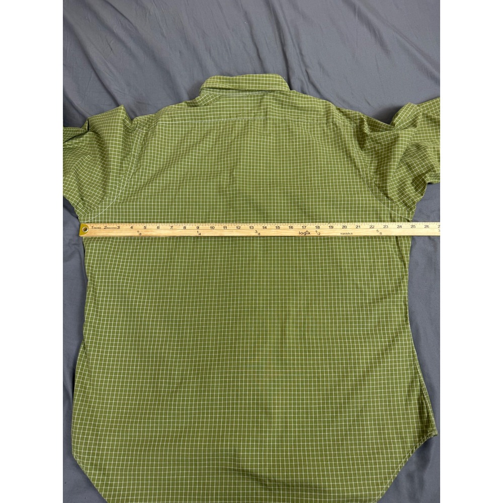 Polo Ralph Lauren Warwick Shirt Mens 16 32/33 Olive Green Grid Check Vintage - Picture 3 of 13